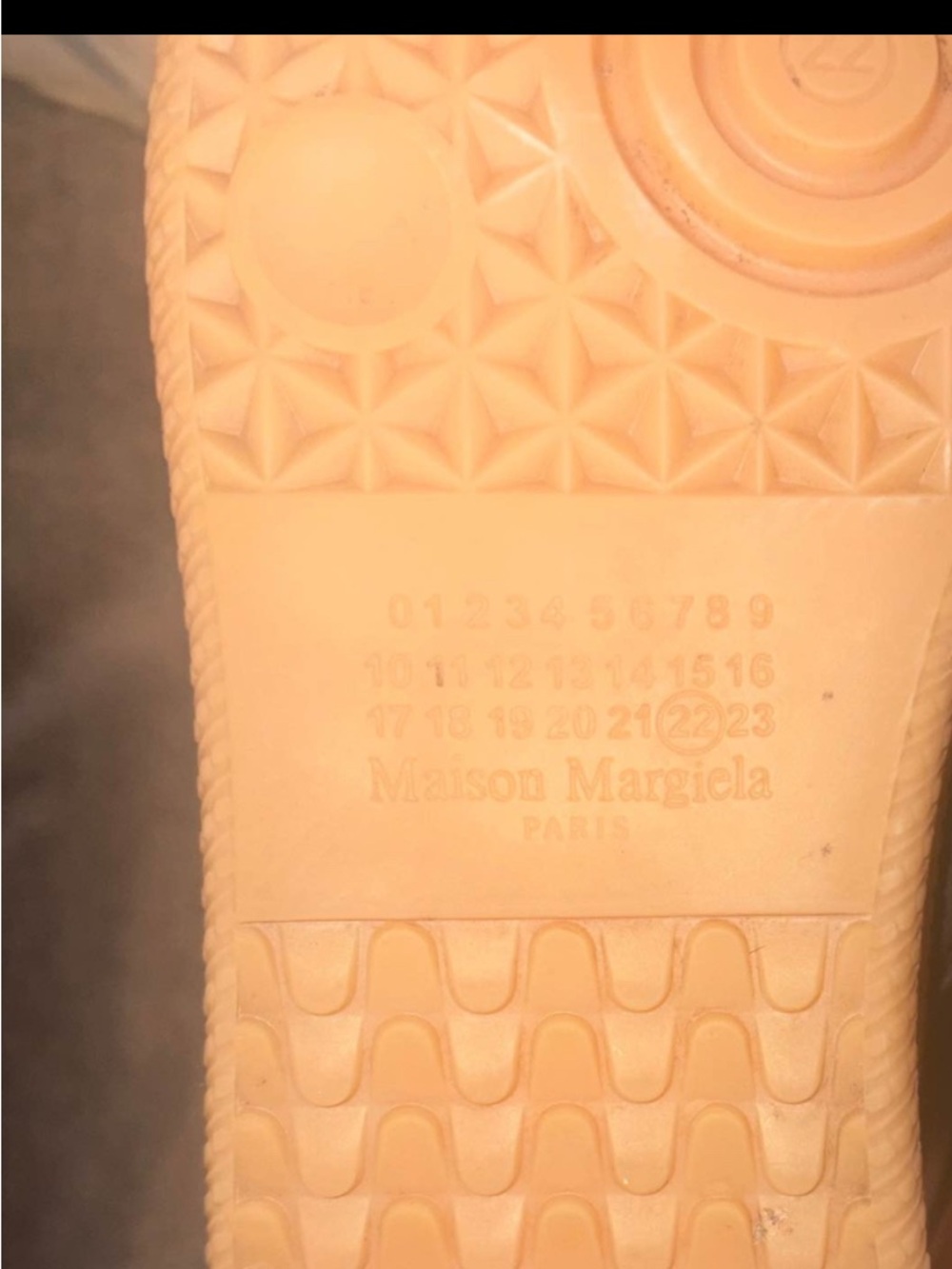 Maison Margiela Yellow-Beige Rubber Sole Detail